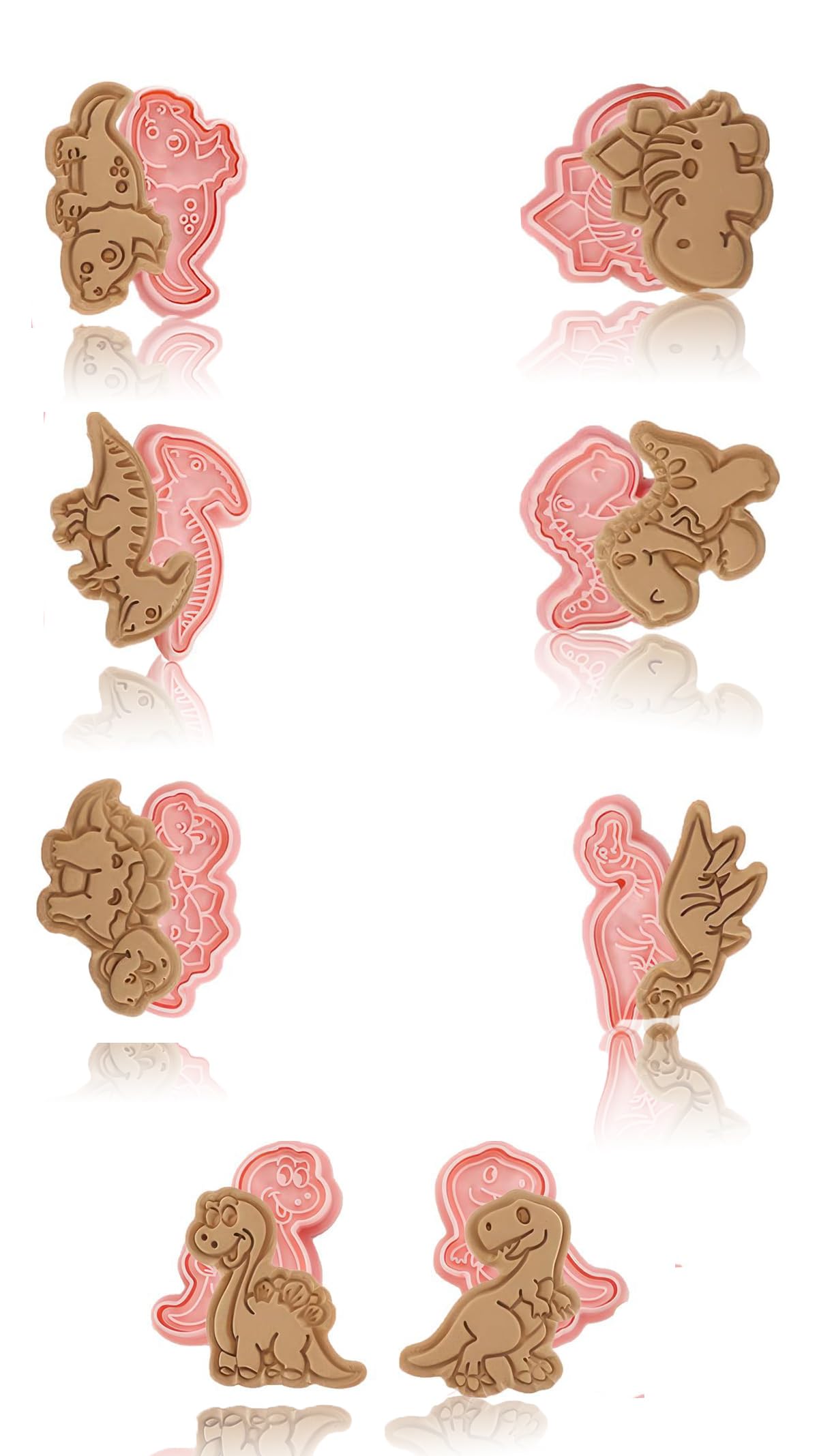 – Sweet seven Create Dino Delights: 8-Piece 3D Dinosaur Cookie Cutters Set for Fun Biscuit, Fondant, and Cheese Creations - Embossing Plunger Stampers Included! Bake Jurassic-Inspired Goodies Today!