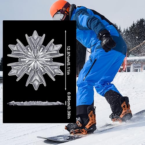 Miniatura 2 de Almohadilla de snowboard para pisadas, almohadilla de agarre de snowboard transparente 3D con diseño de copo de nieve para snowboard