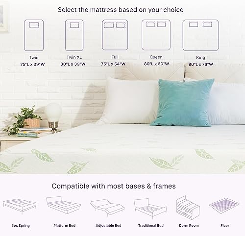 Miniatura 9 de NapQueen Anula - Colchón completo de espuma viscoelástica de té verde de 12 pulgadas cama en una caja