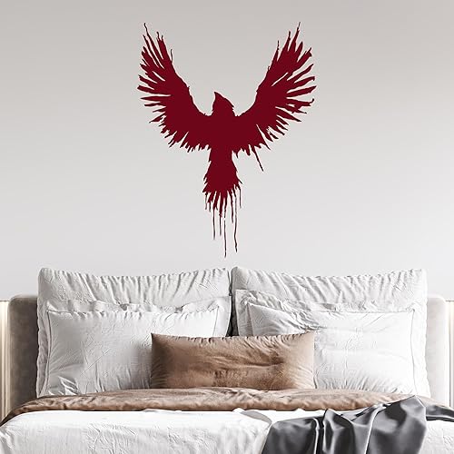 Miniatura 3 de Vinilo adhesivo de pared Raven gótico pájaro decoración negro alas pegatinas mural gran decoración (g3116) negro