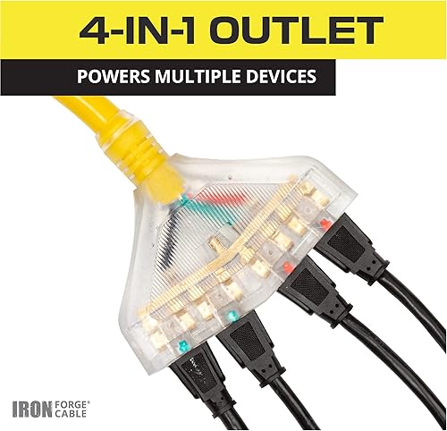Miniatura 5 de Iron Forge Cable Cable de alimentación adaptador eléctrico RV de 30 amperios a 20 amperios, 1.5 pies - enchufe macho 10/3 STW TT-30P a 4