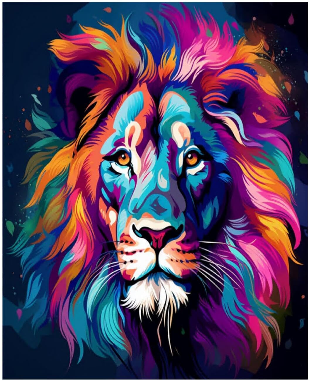 AxiangziK DIY Stamped Cross Stitch Kit Fantasy Lion 11CT 30x40cm