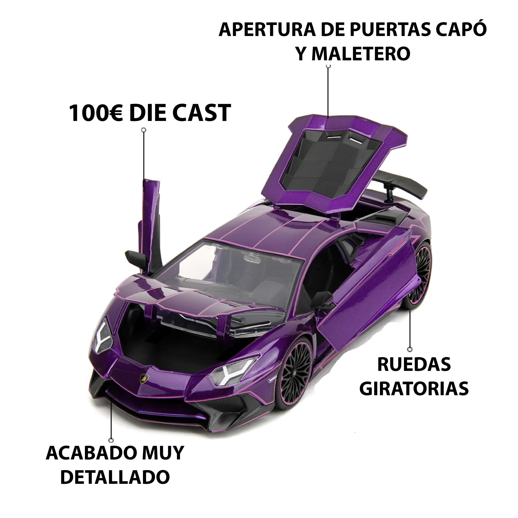 JADA TOYS – Lamborghini Aventador Bleue – Échelle 1/24 – Série Pink Slips