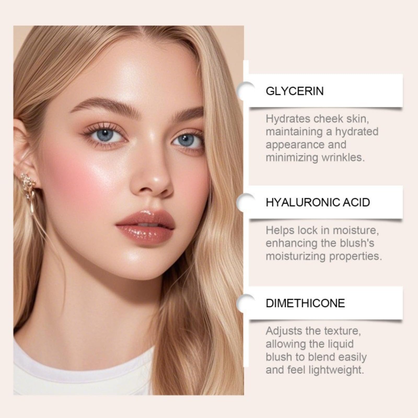 Mehrzweck-Stick, Lippen, Wangen, Rouge Creme matt & feuchtigkeitsspendender Kollagen-Balsam