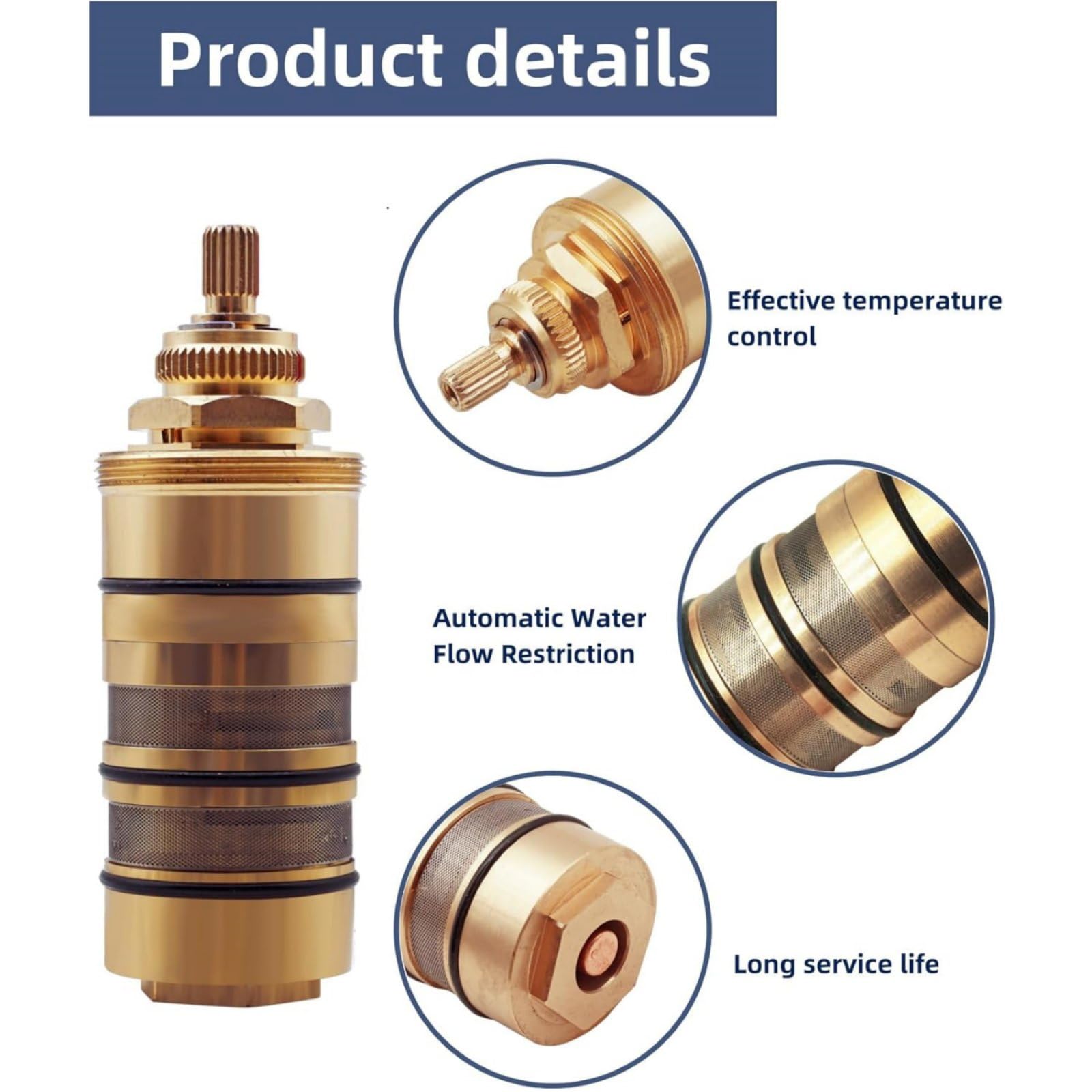 Thermostatic Cartridge Shower Valves Cartridge 130156 Replacement for Moen