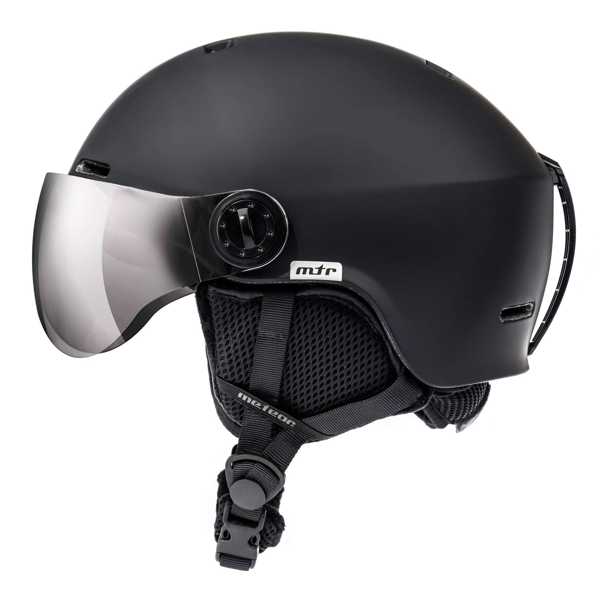 meteor Casco de Esquí y Snowboard con Gafas - Helmet para Jóvenes y Adultos - Ligero Casco de Seguridad Deportes de Invierno