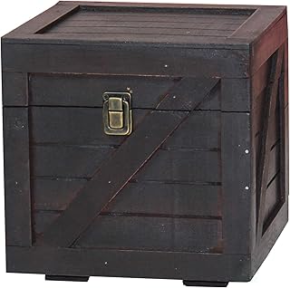 Vintiquewise Stackable Wooden Cargo Crate Style Storage Chest (Black)