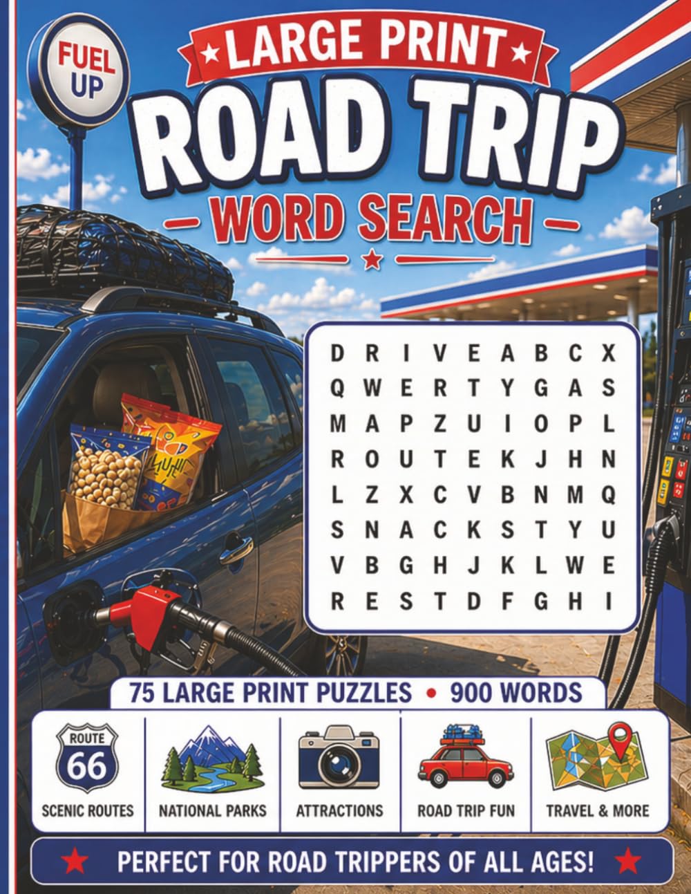 Large Print Road Trip Word Search