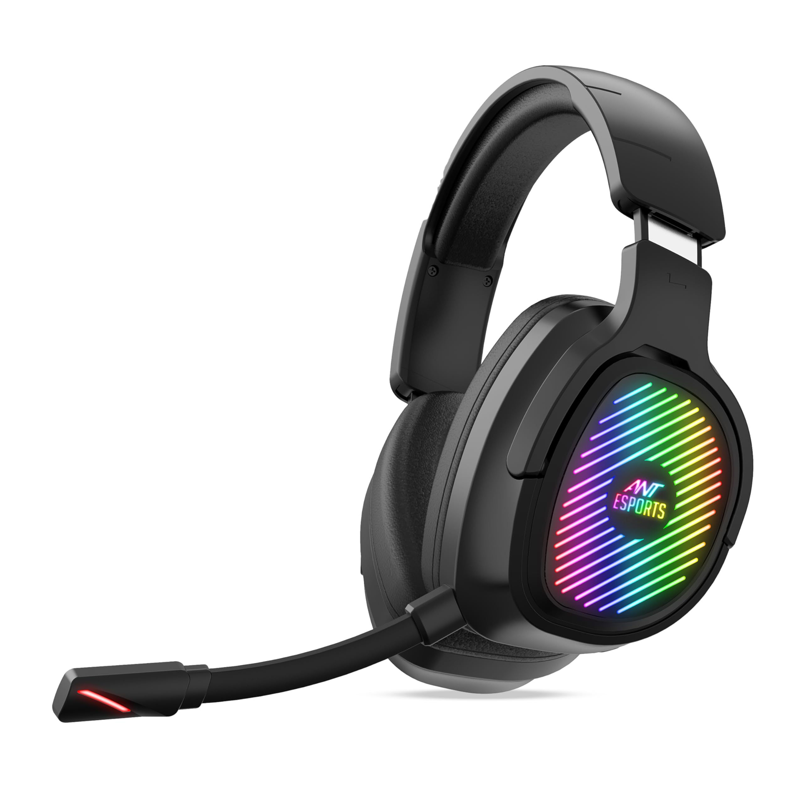 Ant Esports Stealth 10 Smartchoice Wireless Gaming Headset, 2.4GHz & BT 5.4 Connectivity, Noise Cancelling Mic RGB Lighting 50mm Drivers, 35Hr Battery, Low Latency Audio, Multi-Platform PC PS5 PS4 Mac
