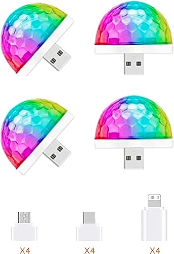 Mini palo de discoteca USB, palo de ambiente LED multicolor, luz estroboscópica mágica activada por sonido para fiestas de baile en el hogar y la