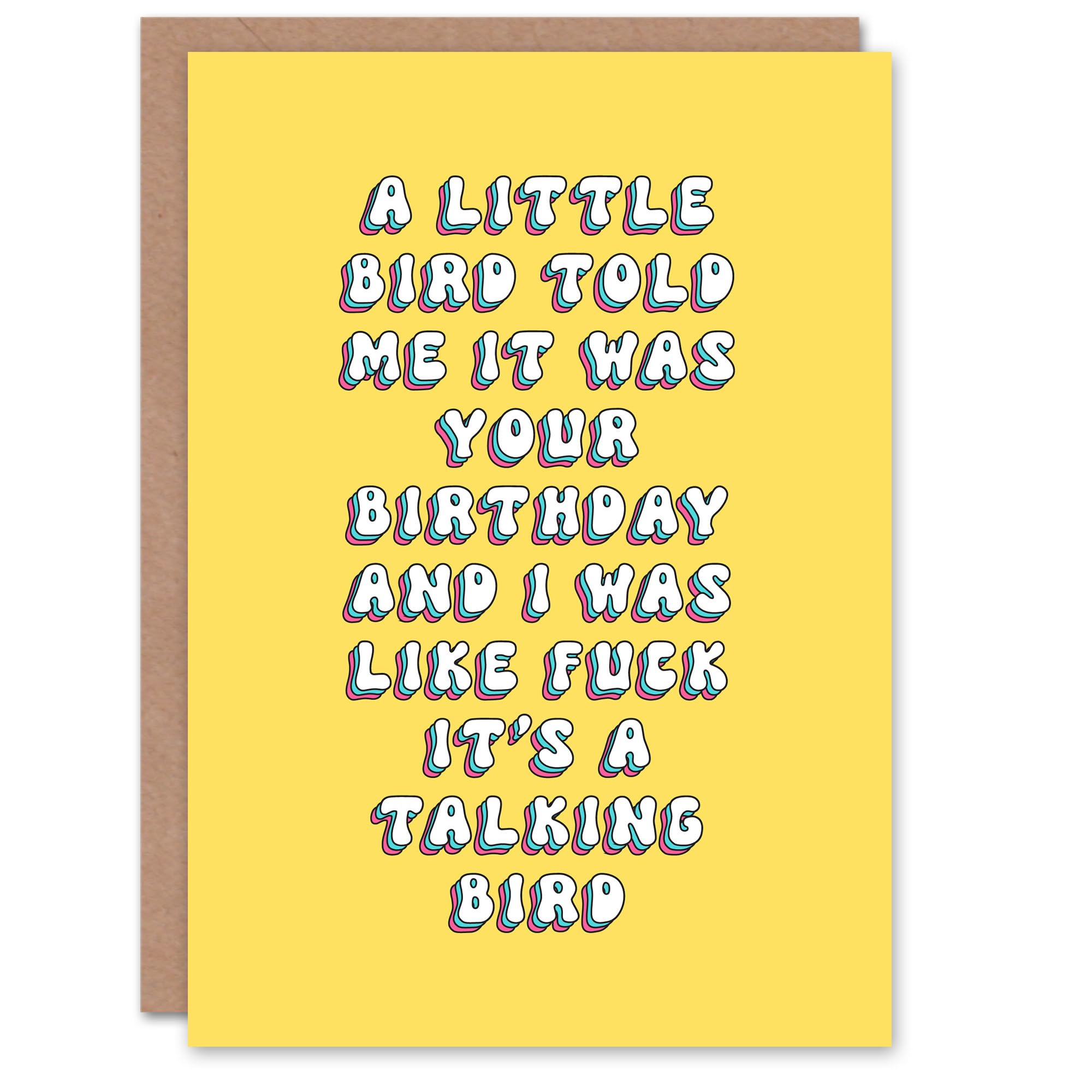 Artery8 Greeting Card A Little Birdie Told Me It's Your Birthday For Her Woman Wife Sister Daughter Mum Birthday Card