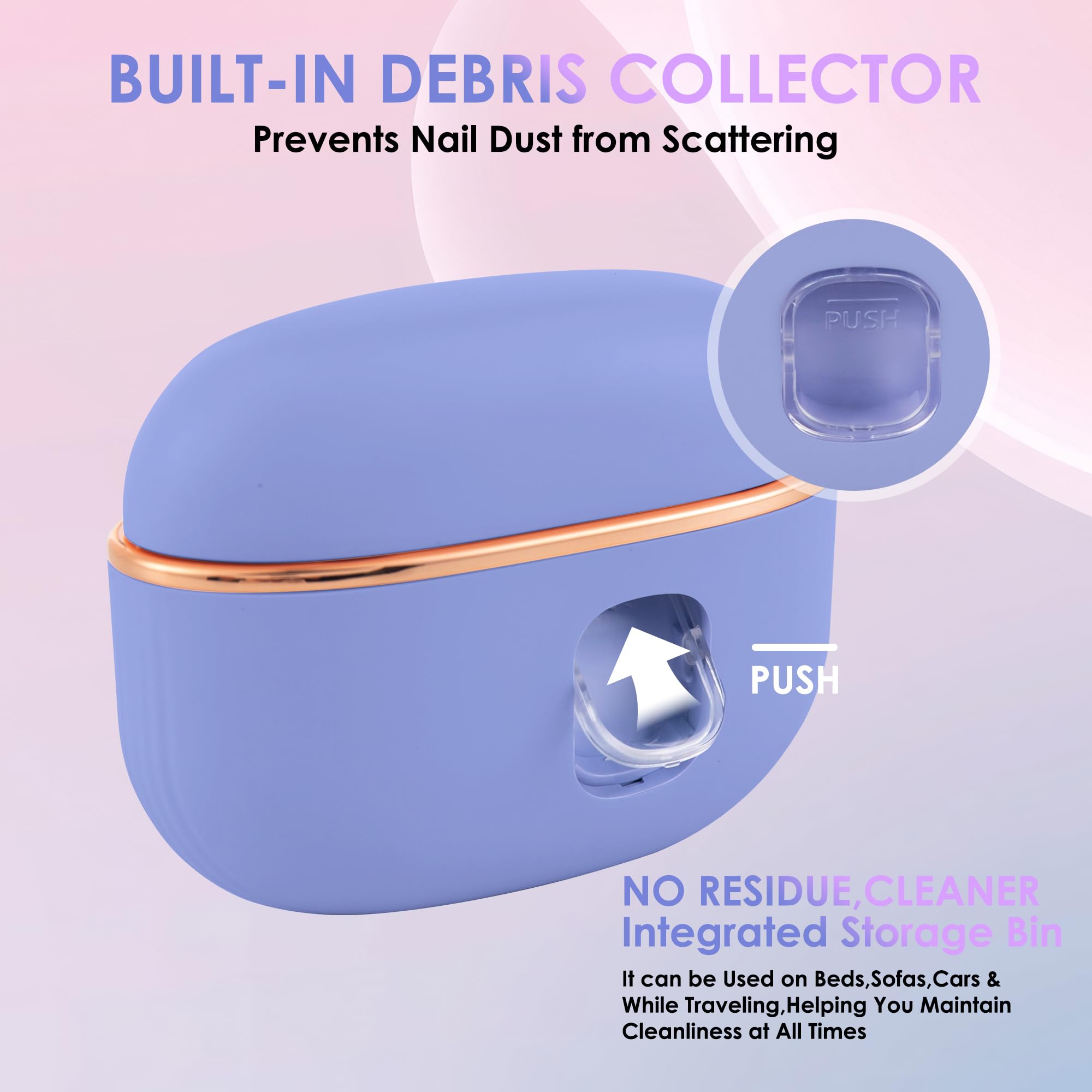 Tagliaunghie elettrico 3 in 1 automatico – con lucidatura, deposito polvere e luce LED, sicuro per anziani, adulti, bambini e neonati, regali per donne, uomini, mamma, bambino, adulto