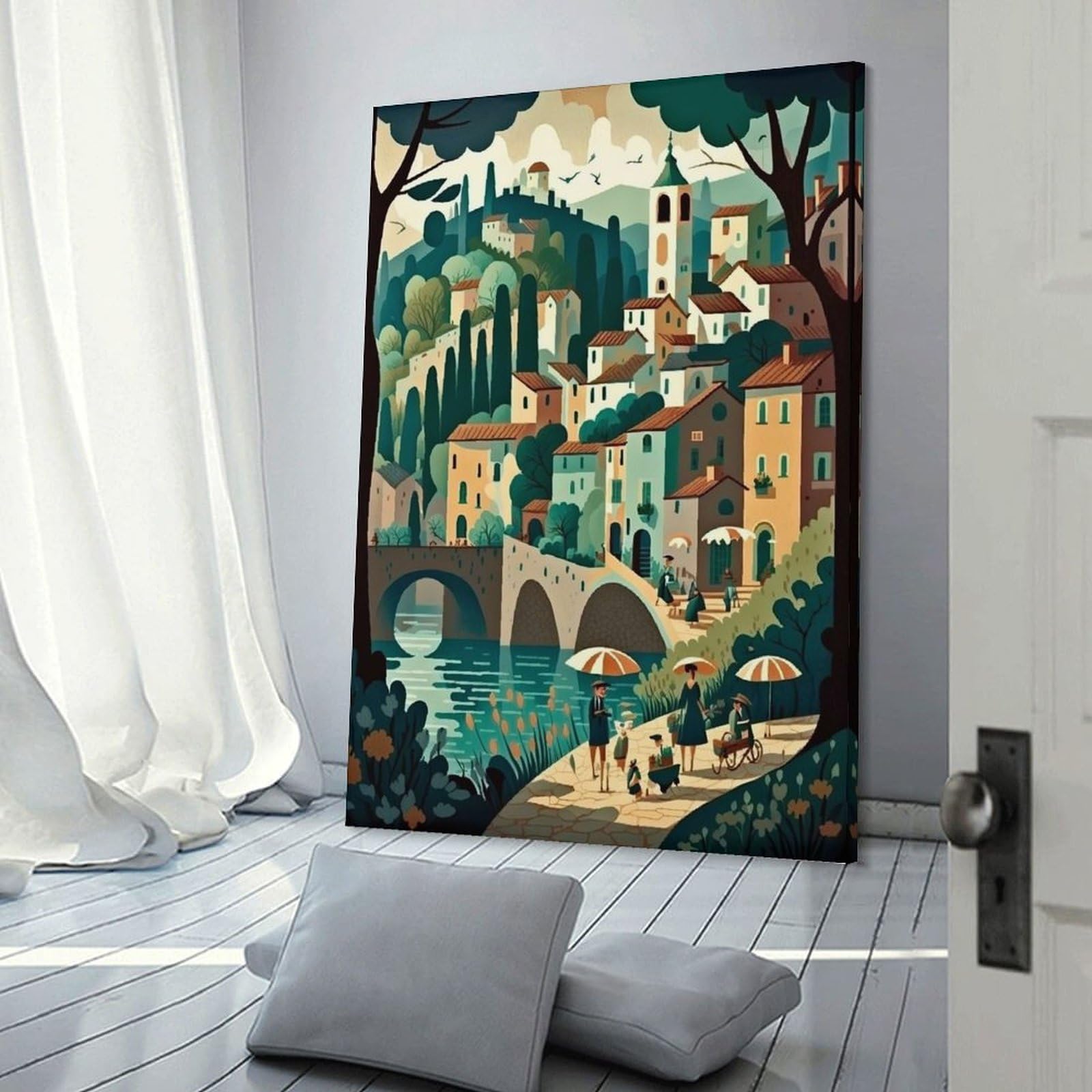Junmoney Frame-Vibrant Rustic Countryside Wall Picture Print Vibrant Rustic Countryside, 16X24inch(40X60cm), For Apartments, Flats Or New Home Decor, A Simple Refresh For Blank Walls