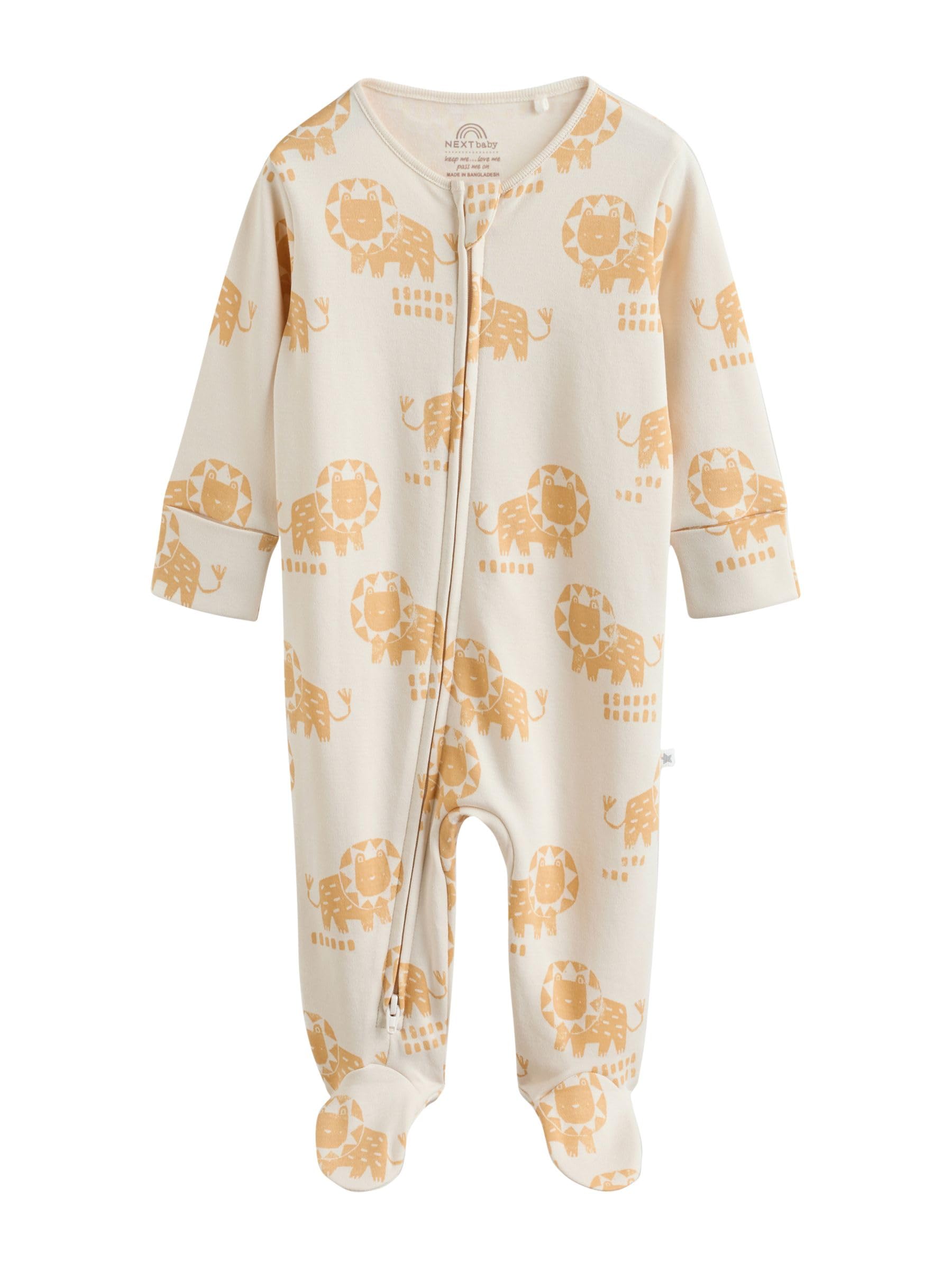 NEXT Bambini Confezione da 3 Tutine Bebè con Zip bidirezionale | Neonato, Standard, Mid Rise, Button, 100% cotone
