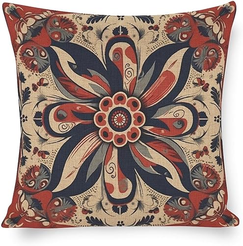 MaSiledy Fundas de almohada patrióticas de flores del 4 de julio, funda de almohada de lino para el Día de los Caídos de Estados Unidos, almohadas