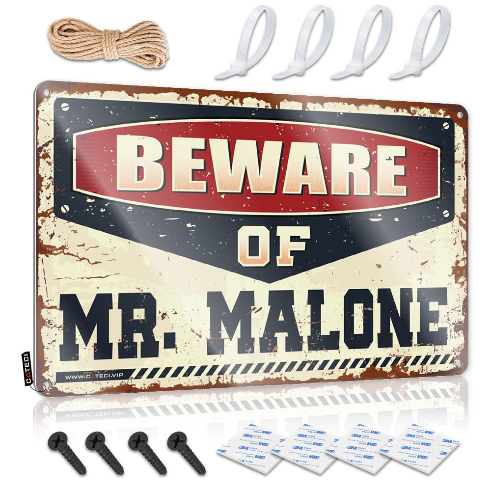 Tin Welcome Posters | Beware Of Mr. Malone Crazy For Sand Living Room(30X40CM)