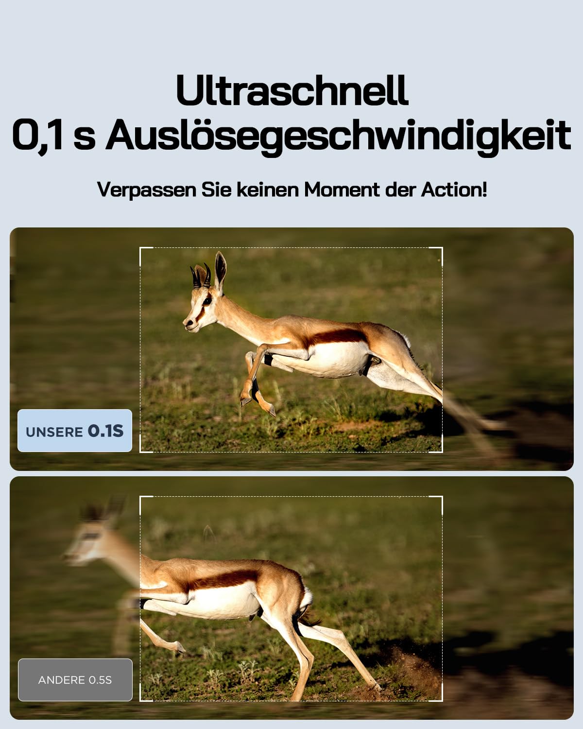 WOLFANG Wildkamera, 4K Solar Video Wildtierkamera, 48MP Full HD-Auflösung Jagdkamera, Nachtsicht, Bewegungssensor, 0.1s Auslösezeit, IP66 Wasserdicht für Wildlife Monitoring