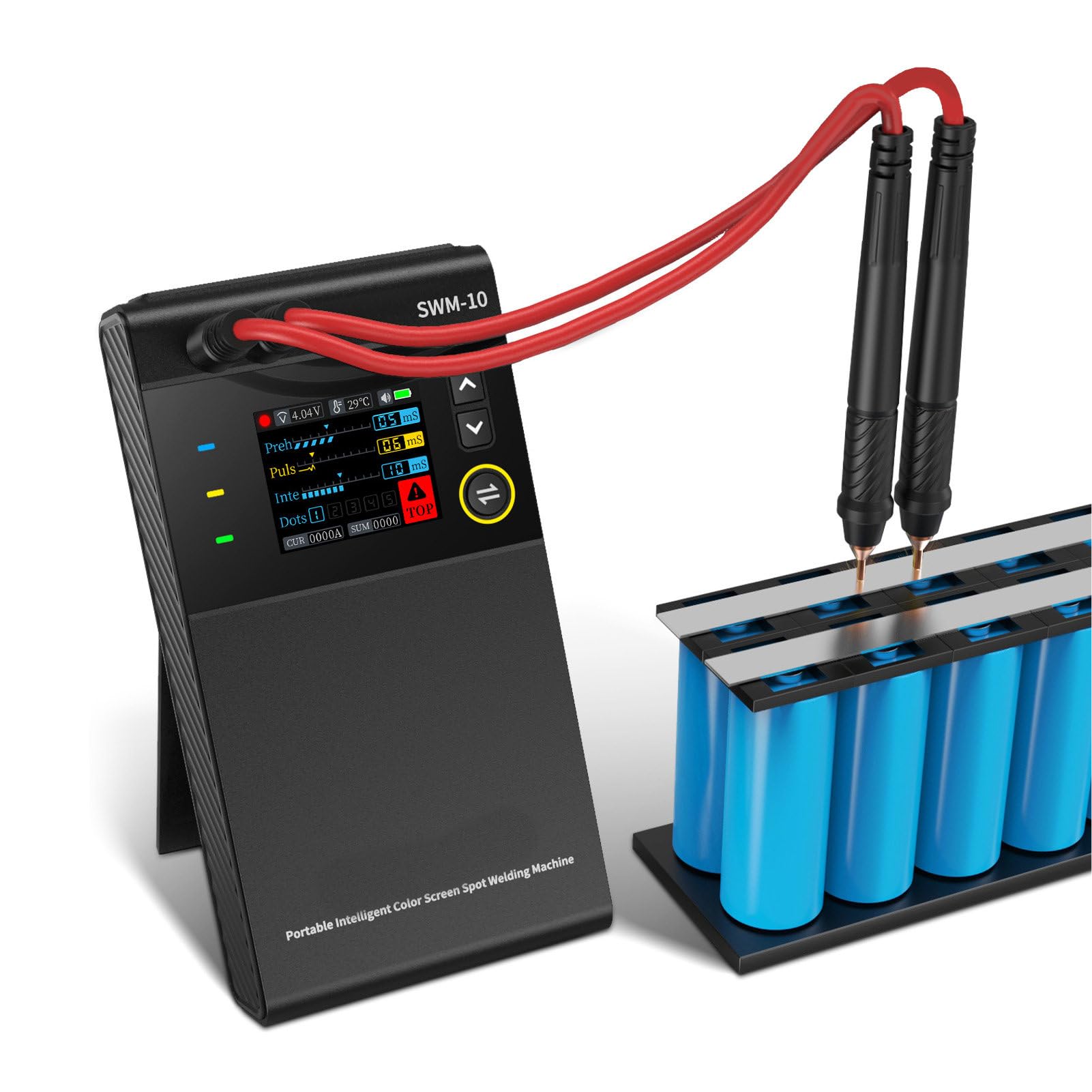 Soldador por Puntos Ajustable, máquina Soldadura por Puntos portátil con Pantalla LCD/batería 5000 mAh - Soldador por Puntos con batería Recargable de Bricolaje para Ni y Acero Inoxidable