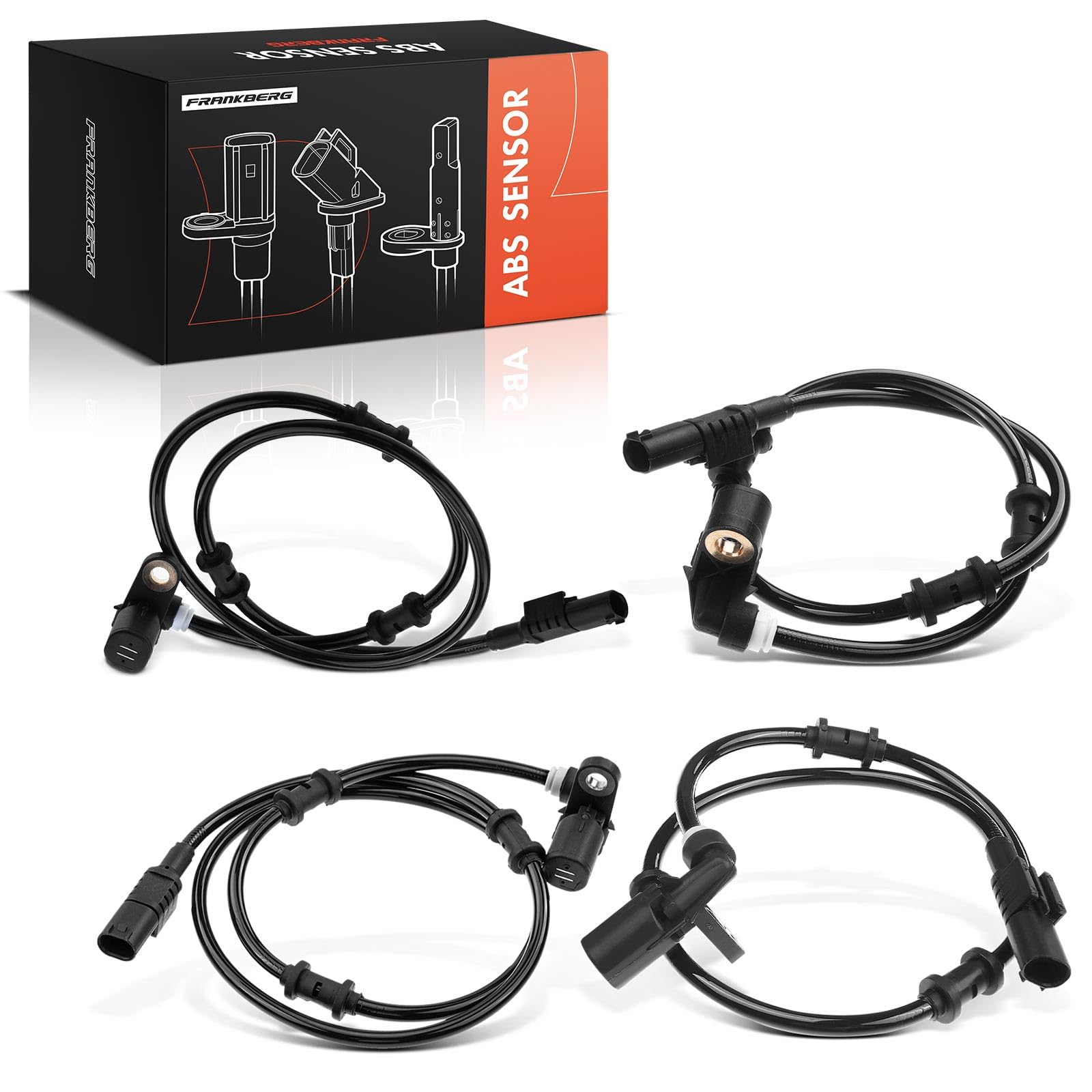Frankberg 4x Sensore Velocità Ruota Sensore ABS Anteriore Posteriore Compatibile con Classe M W163 1998-2005 Replace# 1635400717,1635401117
