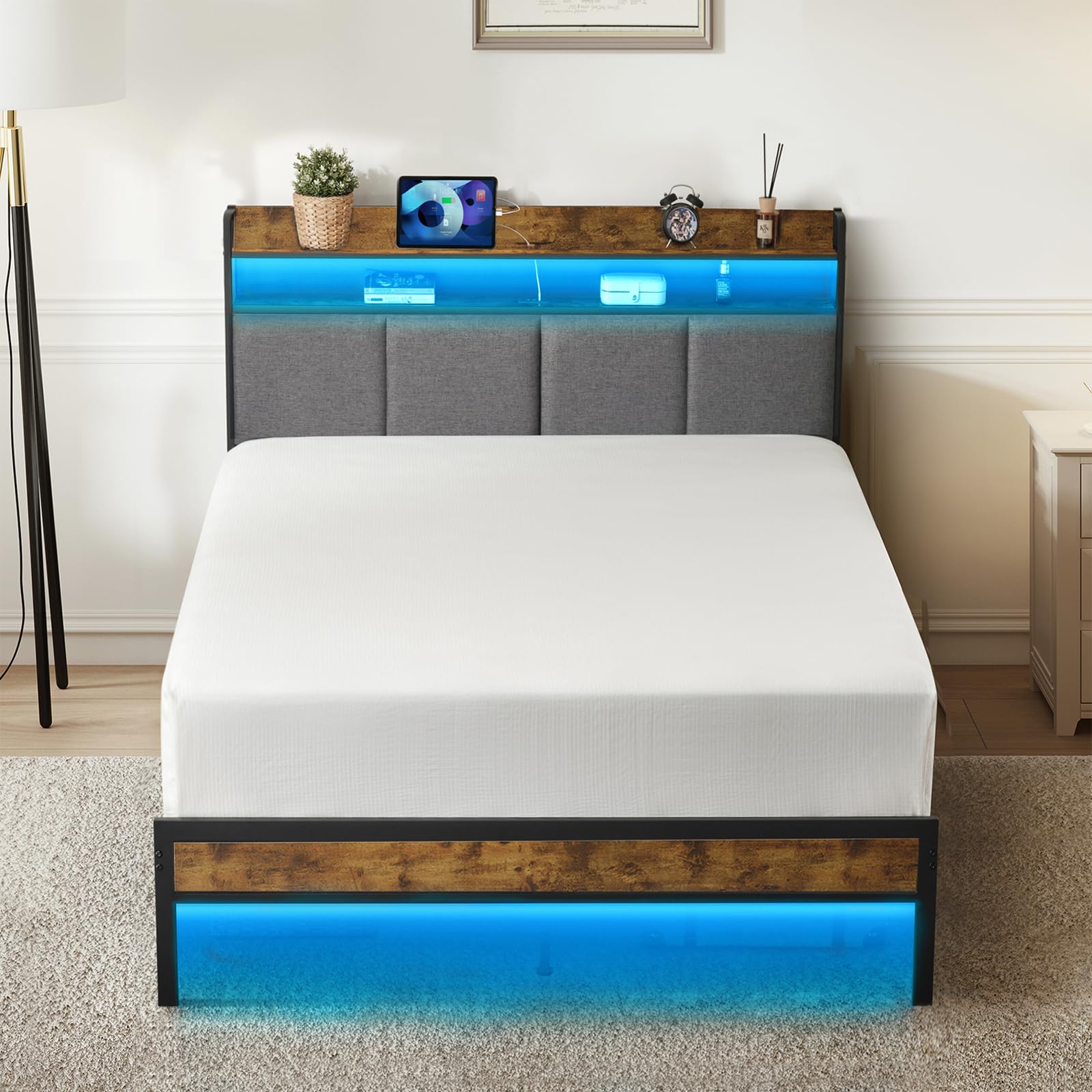 Amazon.com: Z-hom Twin Upgraded Bed Frame with Upholstered