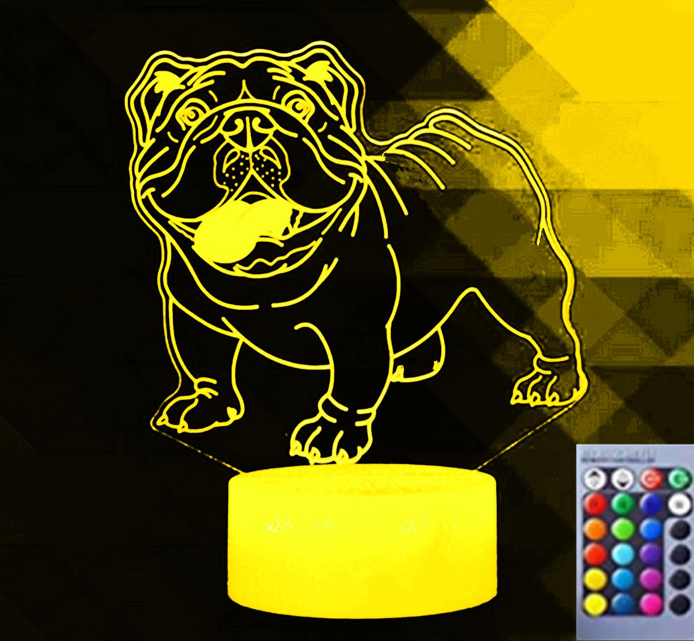 Nastrojowe światło 3D Shar Pei pies 16 kolorów USB lampa stołowa LED, prezent do domu, na imprezę, urodziny, prezent