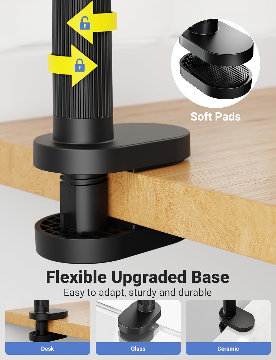 Gooseneck Phone Holder for Bed – 360° Flexible Adjustable Clamp, Long Arm Gooseneck Bracket for Desk Headboard Bedside, Compatible with iPhone 16 15 Pro Max XR X 8 7 & 3.5-7" Devices (Black) - Image 5