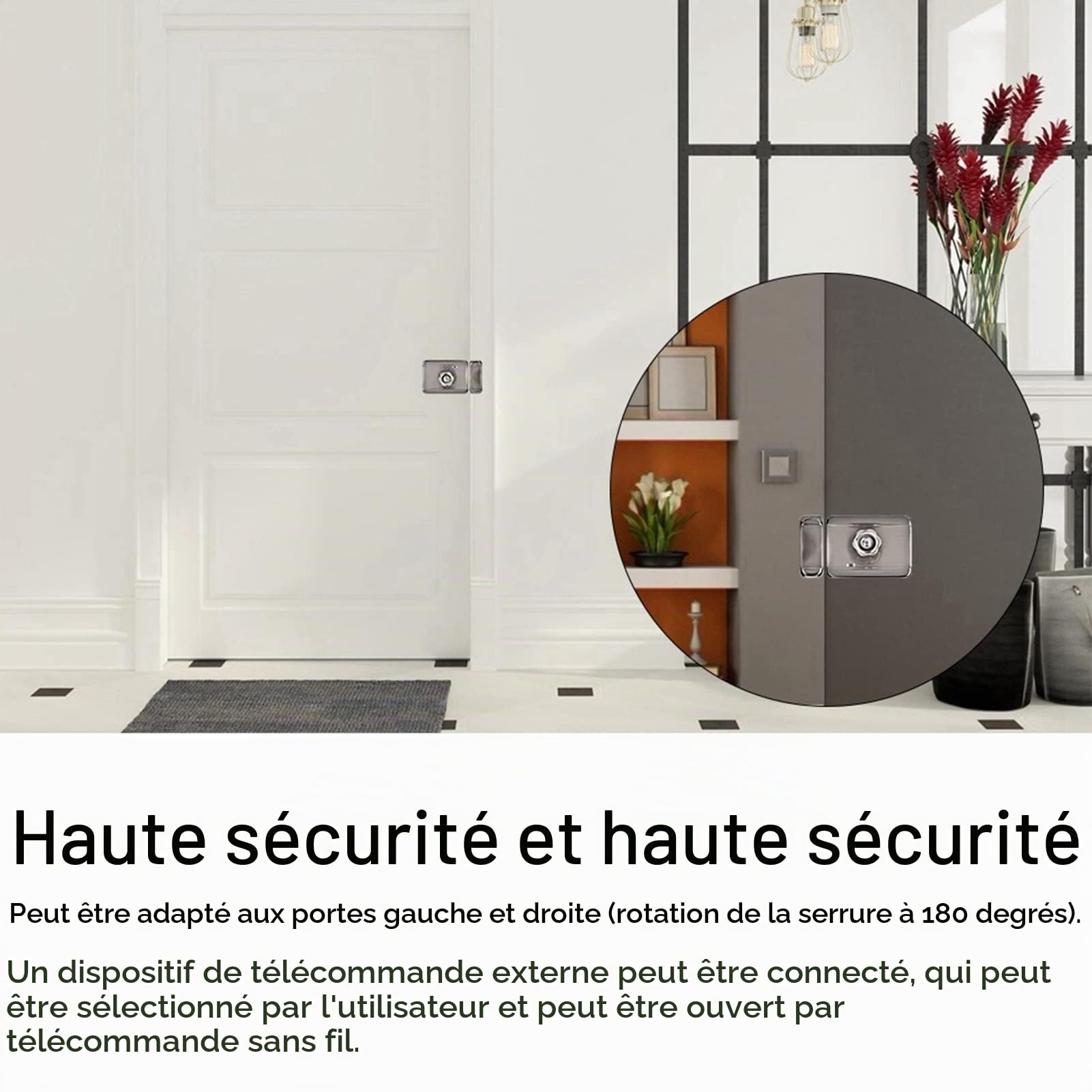 Serrure Porte Électronique, Système de Contrôle D'accès Argent, Télécommande, Double Protection, Serrure à Tête Unique Avec Voyant Lumineux