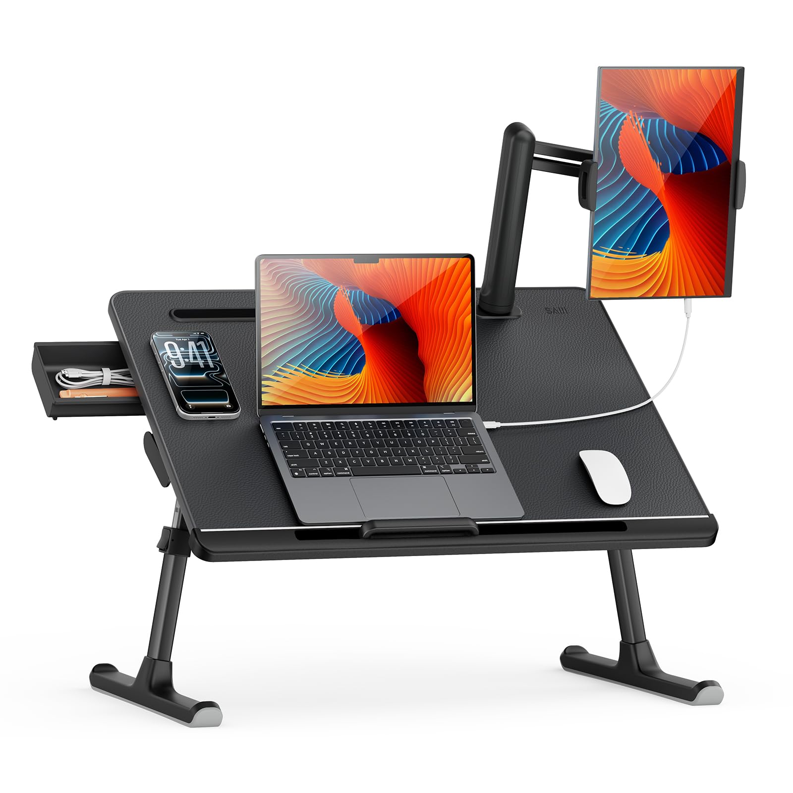 Amazon.com: SAIJI Laptop Bed Table for Dual Screens, Lap Desk with