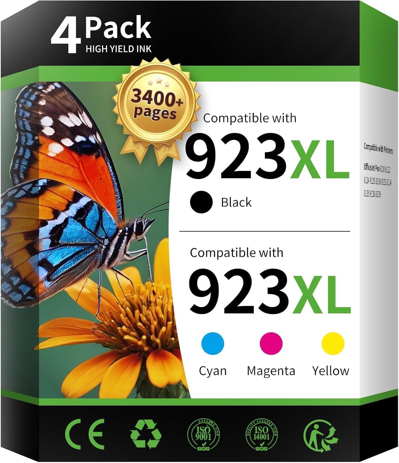 Photo 1 of INK4U 923XL Compatible Ink Cartridges for HP OfficeJet Pro (4 Pack)