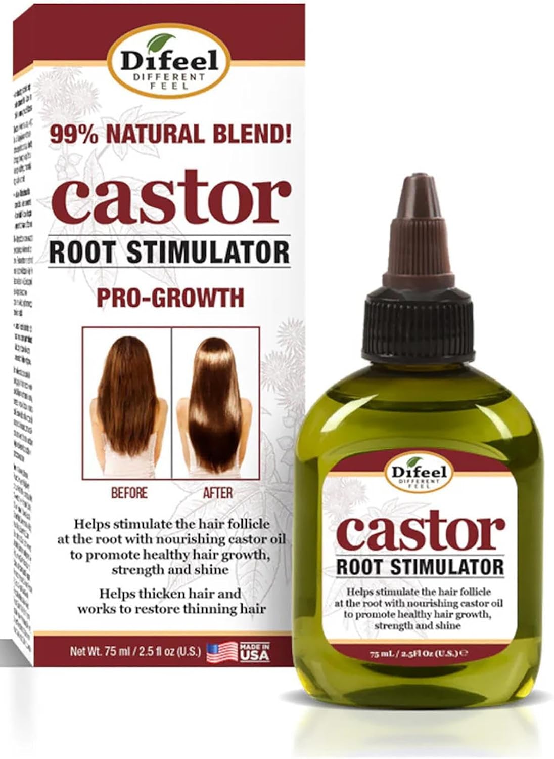Difeel Castor Root Stimulator Saç Bakım Yağı 75ML, 711716163643