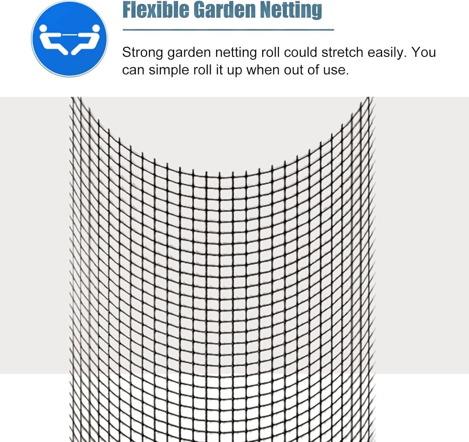 Rete di plastica for pollame for animali domestici, rete di sicurezza for capre e cervi, recinzione in rete di plastica nera for polli, barriera for animali for recinti da giardino(1.2x50m/3.94x164ft)