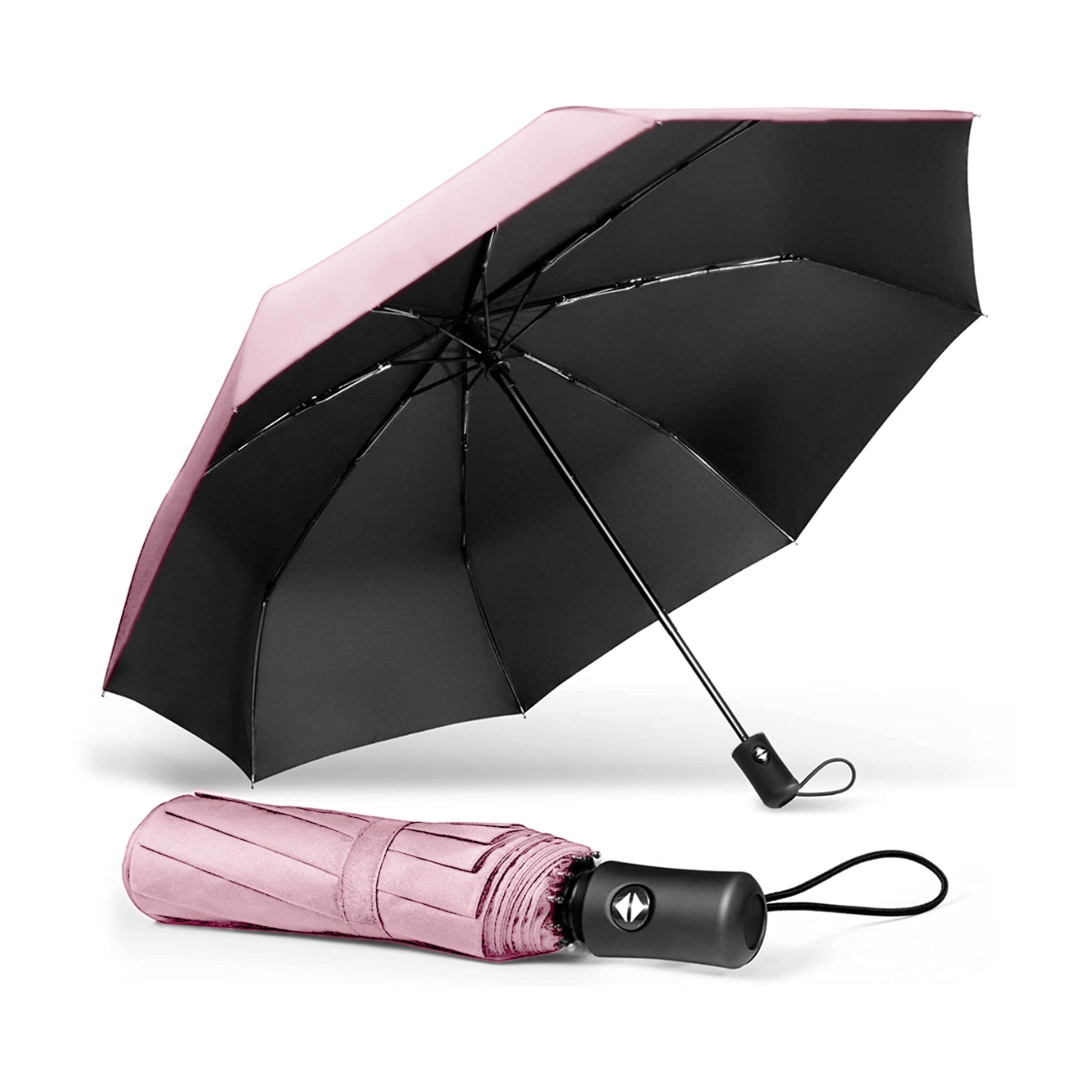 drytogo Ombrello pieghevole + apertura chiusura automatico - resistente al vento - leggero diversi colori manico antiscivolo per Uomo Donna e Ragazzi
