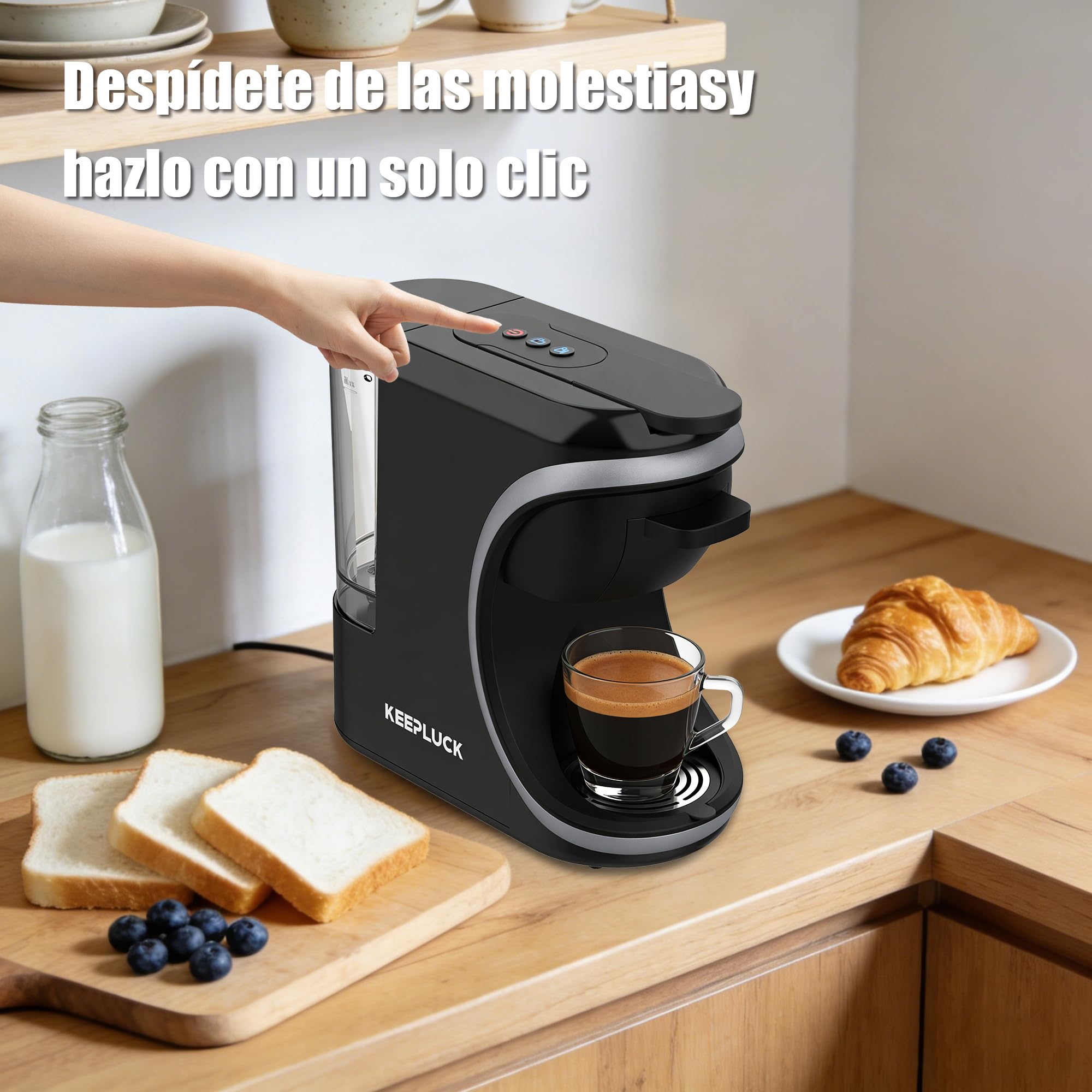 Cafetera de cápsulas 3 en 1 para Nespresso Original/para Dolce Gusto/polvo, compacta y ahorra espacio, 600 ml (ST-551)