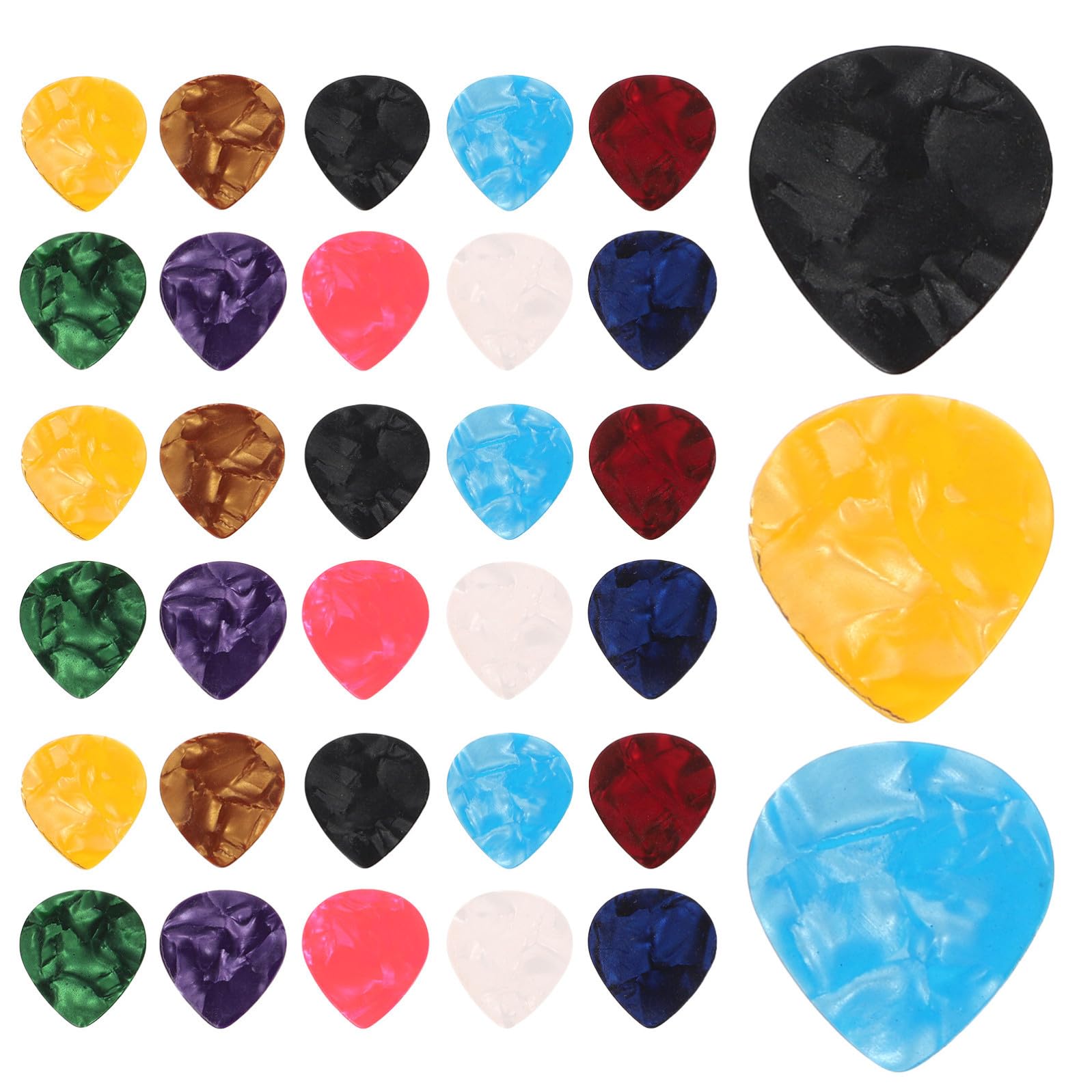 ibasenice 450pièces Médiators De Guitare Celluloïd Accessoires Résistants à Usure Pour Guitare Folk Épaisseurs Pratiques Et