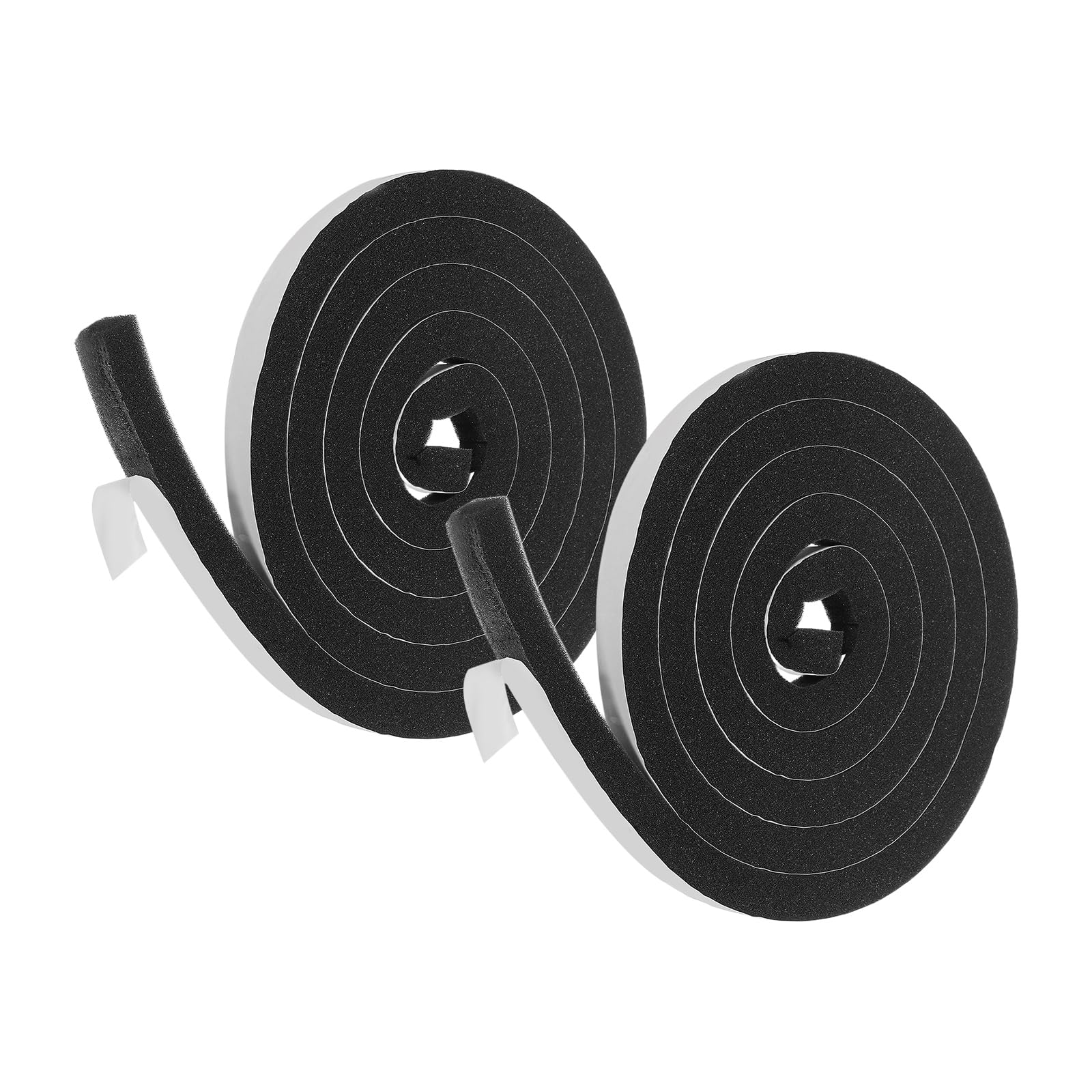 sourcing map Weather Stripping Door Seal, 2 Roll 15mm x 15mm x 13.1Ft Adhesive Foam Tape Seal Soundproof Insulation Strips for Door Frame Window Gaps