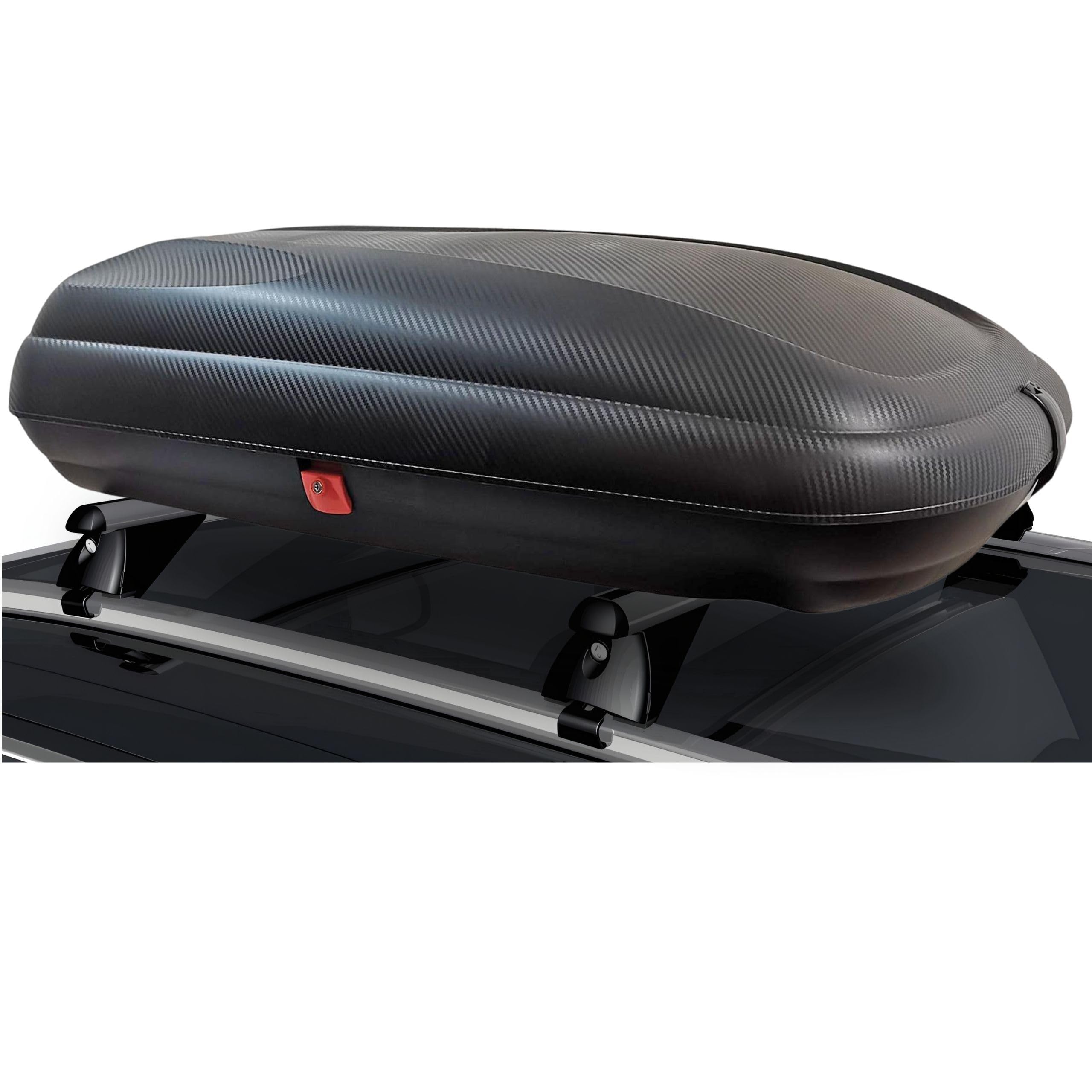 Dachbox Set 320L Für Volvo V60 Ab 2018 - Schwarz Matt + Alu-Dachträger | VDPMAA320 & RB003