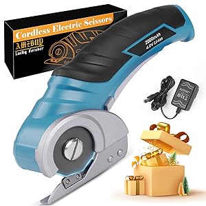 Cardboard Cutter Cordless Electric Scissors - Stocking Stuffers for Men Gifts Christmas Birthday Electric Box Cutter for Cardboard Recycling, Heavy Duty Carpet Cutting Tool for Plastic, Box, Leather