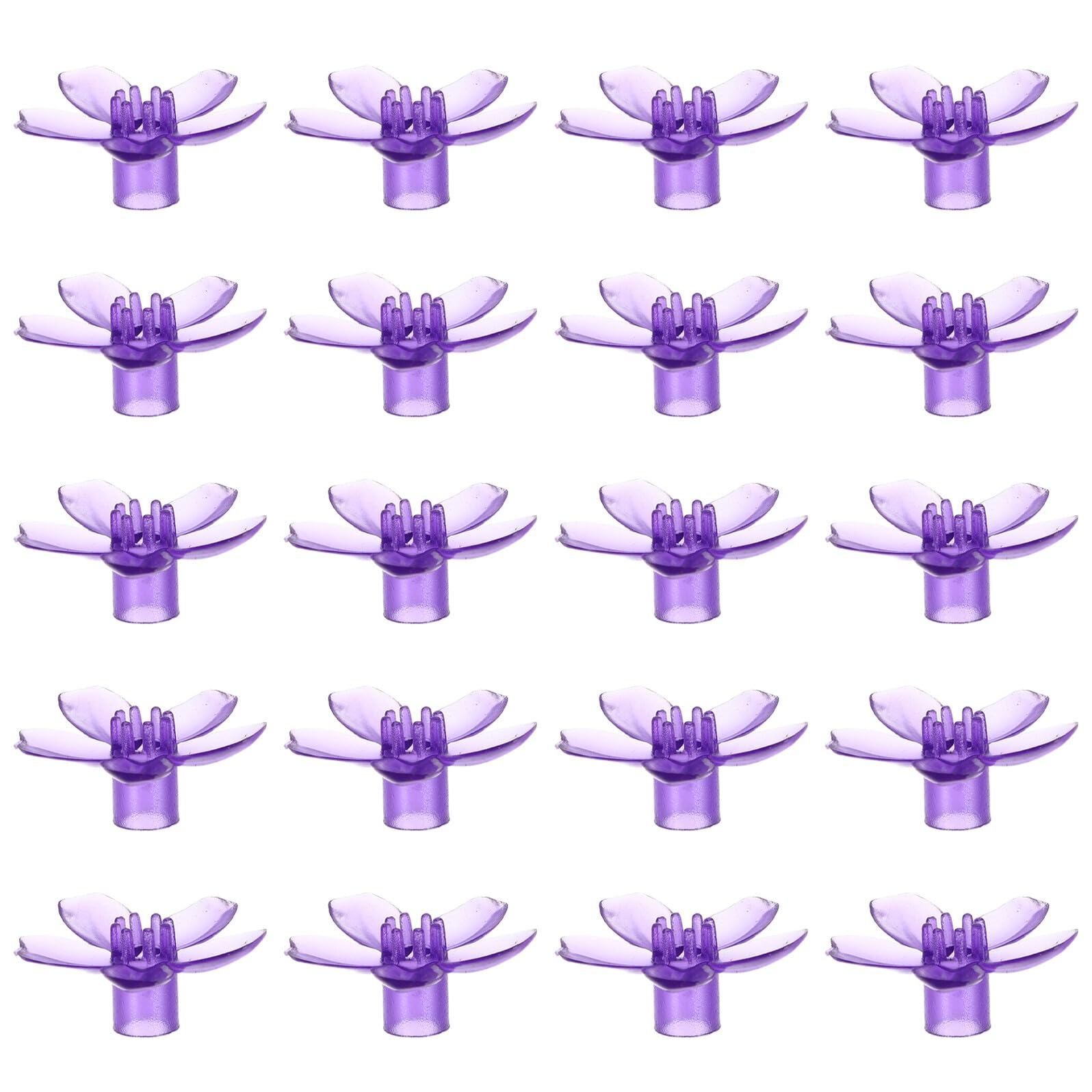 FUOYLOO 100pcs Purple Cherry Blossom Plastic Lamp Shades for 5mm LED String Lights, Unique Flower Design Effortless Installation, for Special Occasions and Sheltered Outdoor Use