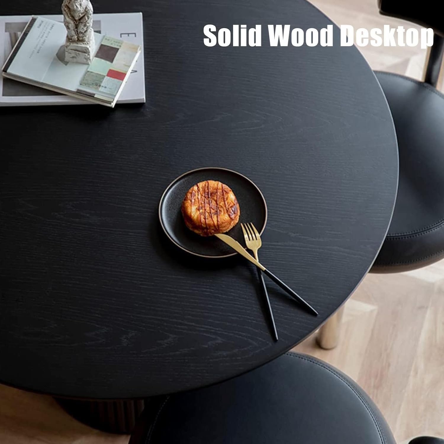 Pine Wood Round Wooden Pedestal Base Dining Table Simplicity Kitchen Leisure Coffee Restaurant Furniture Room