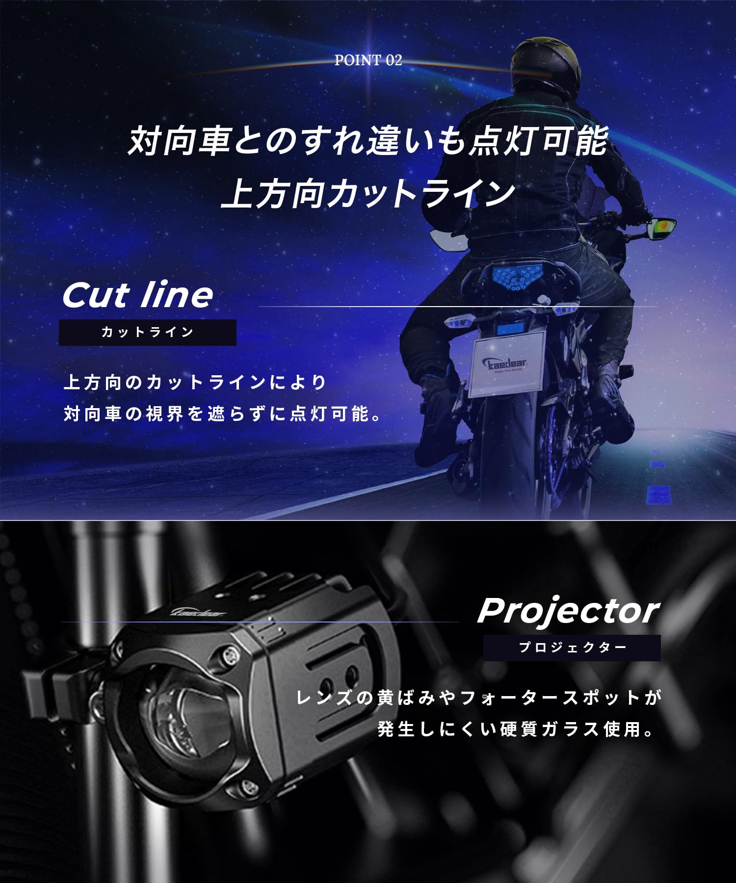 バイク LED プロジェクター フォグ ランプ 補助 ライト 汎用 20W