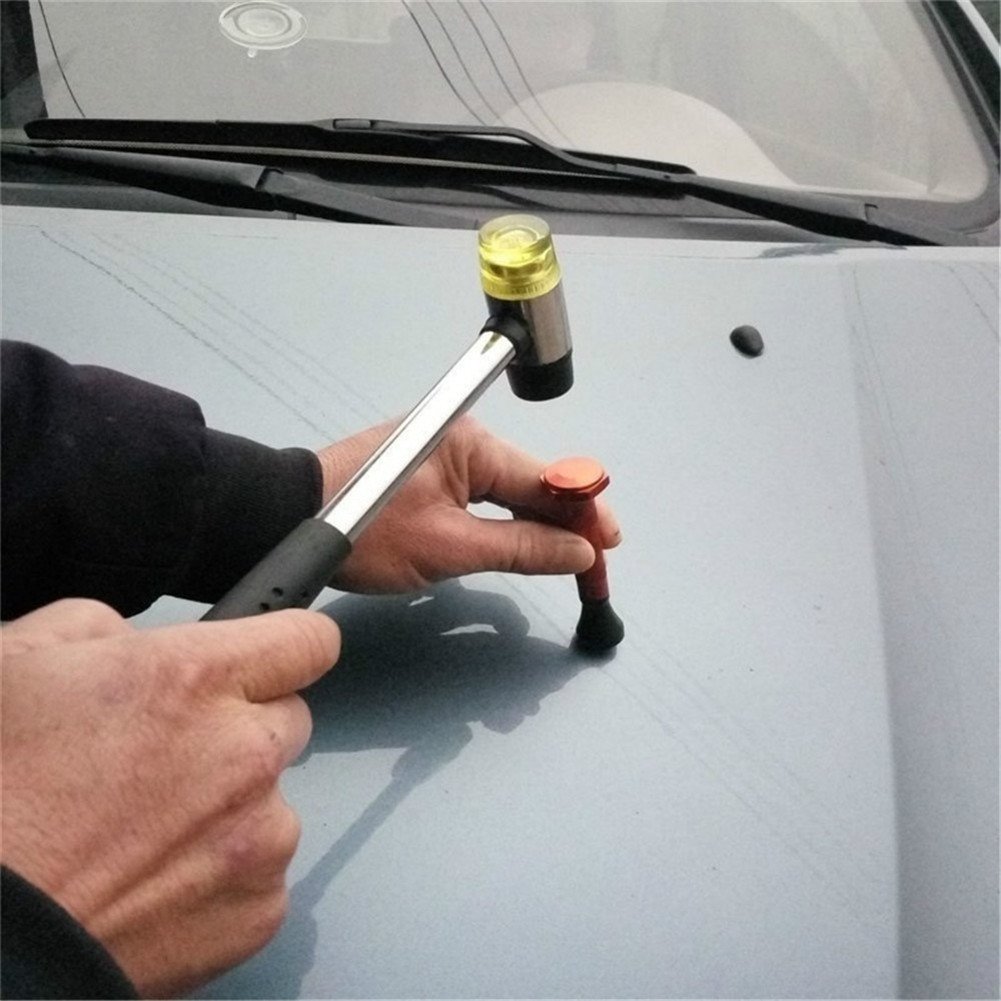 Kit di strumenti per la riparazione di ammaccature senza vernice include 10pezzicon martello di gomma e punte,kit tirabolli auto professionale martello rimozione grandine carrozzeria