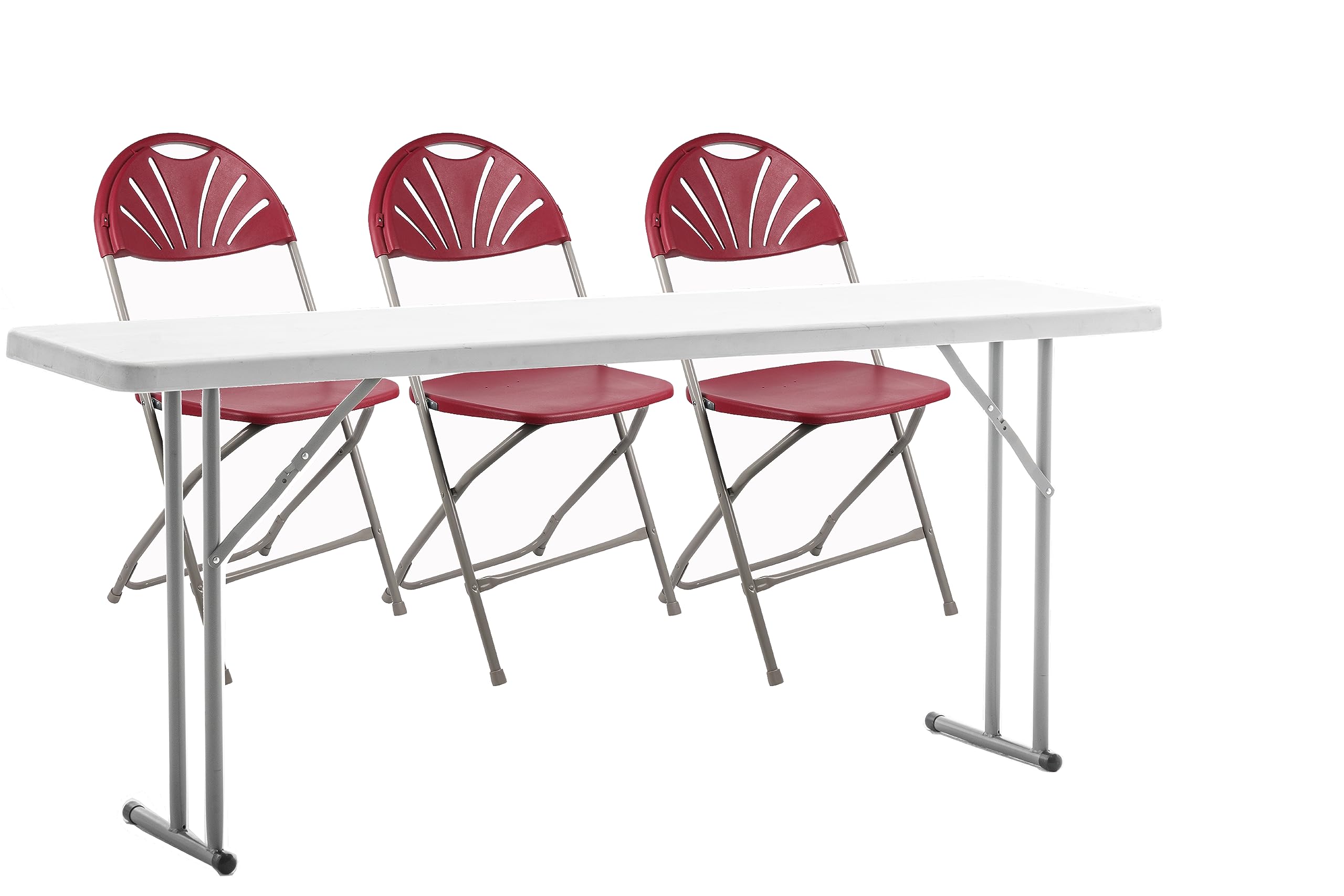 btexpert seminar portable folding card, 6-foot long 18" wide 29" high training table granite white