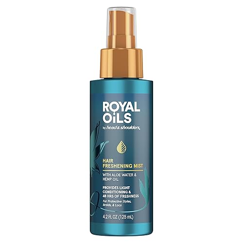 Head & Shoulders Royal Oils - Spray refrescante para el cabello con agua de aloe y aceite de cáñamo, producto para cabello rizado, 4.2 onzas líquidas