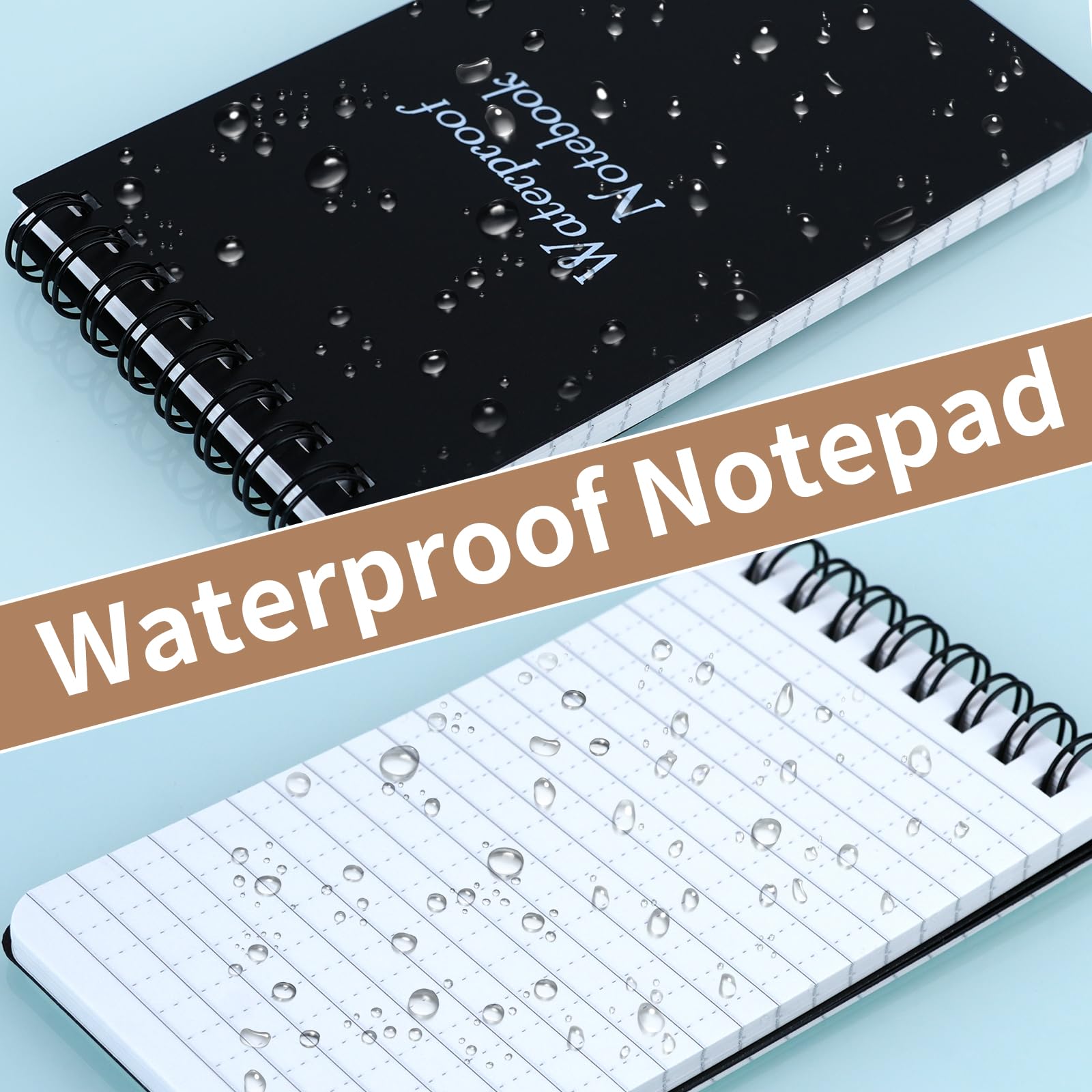 Pocket Business Jotter Notebook Mini Notepad All-Weather Memo Paper Notepad W/ Cover Waterproof Spiral Memo Paper Notepad, 3"x5 - View #5