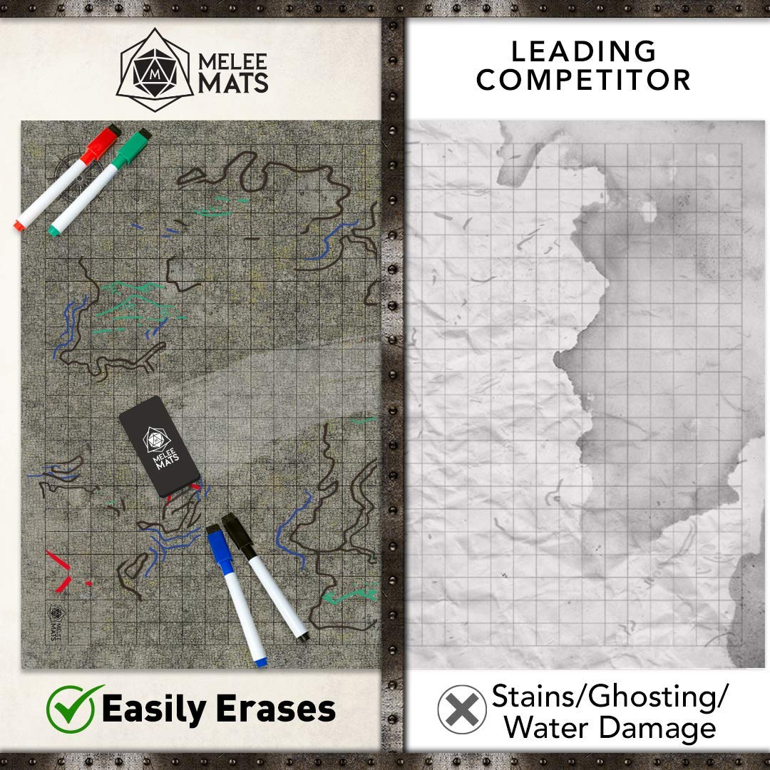 Buy Battle Grid Game Mat 2 Pack DOUBLESIDED Portable Tabletop Role