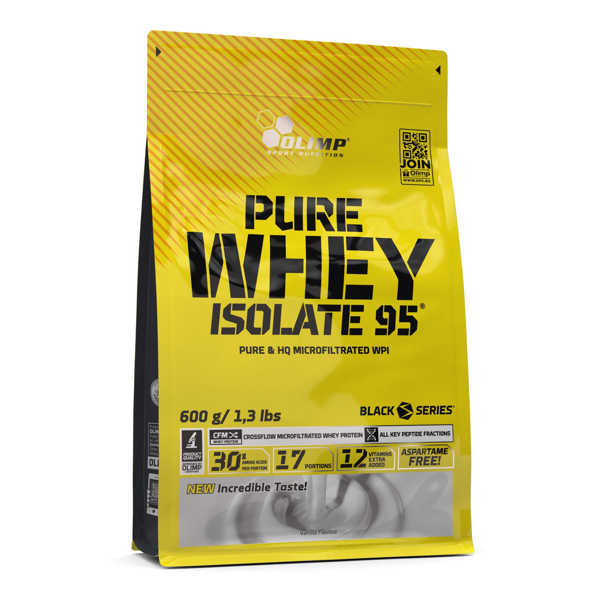 Olimp Pure Whey Isolate 95 Proteinpulver - Premium Molkenprotein-Isolat, Reich an Aminosäuren & Vitaminen, Unterstützt den Muskelaufbau, 600g, Vanille