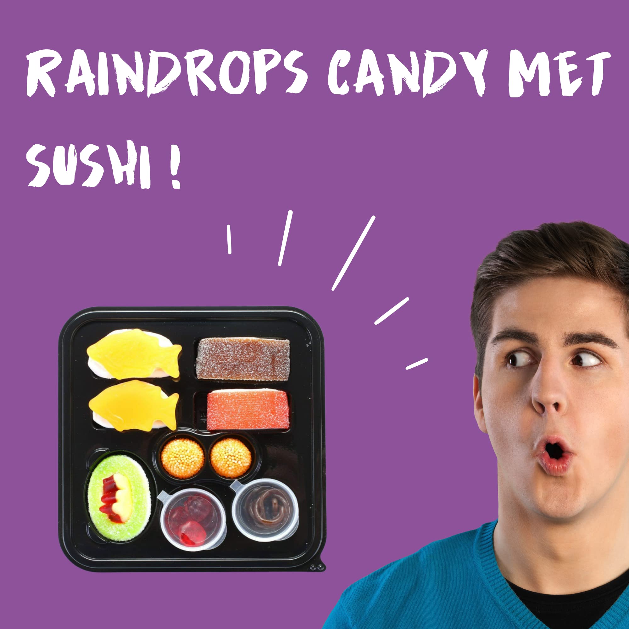 Raindrops Gummy Candy Small Sushi Bento Box Yummy Gummy Food Looks