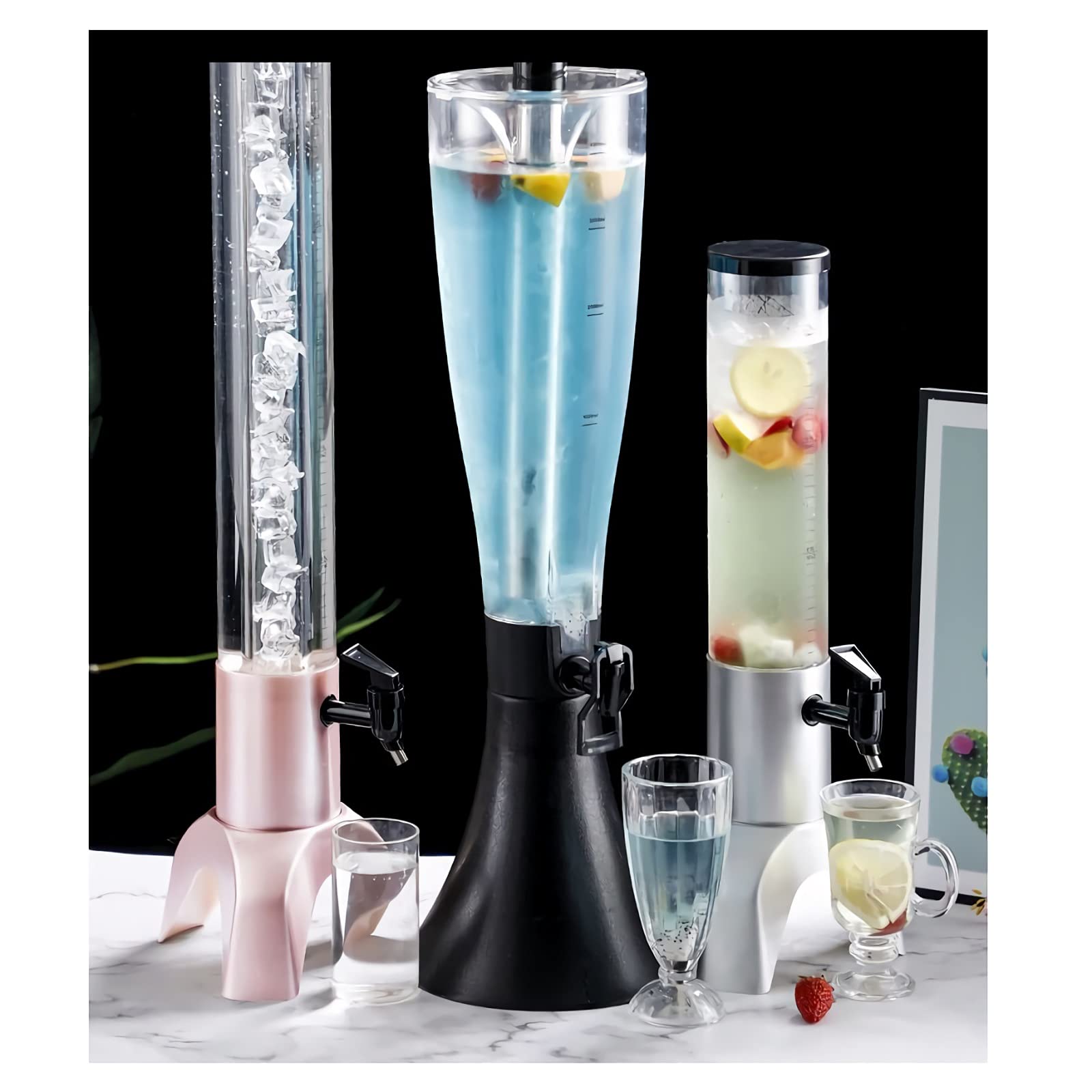Torre per bevande 4 litri con icicle rimovibile in acciaio inox, erogatore per limonata, tè, acqua fredda, birra vino e altro ancora
