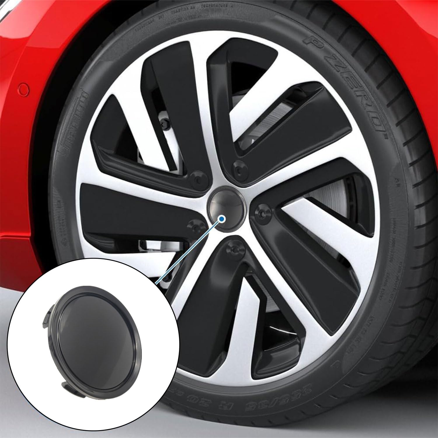 JINJUMEI 4 Pcs Cache-Moyeux Crâne 60 Mm – Enjoliveurs Roue Voiture Tête De Mort Noir Aluminium ABS