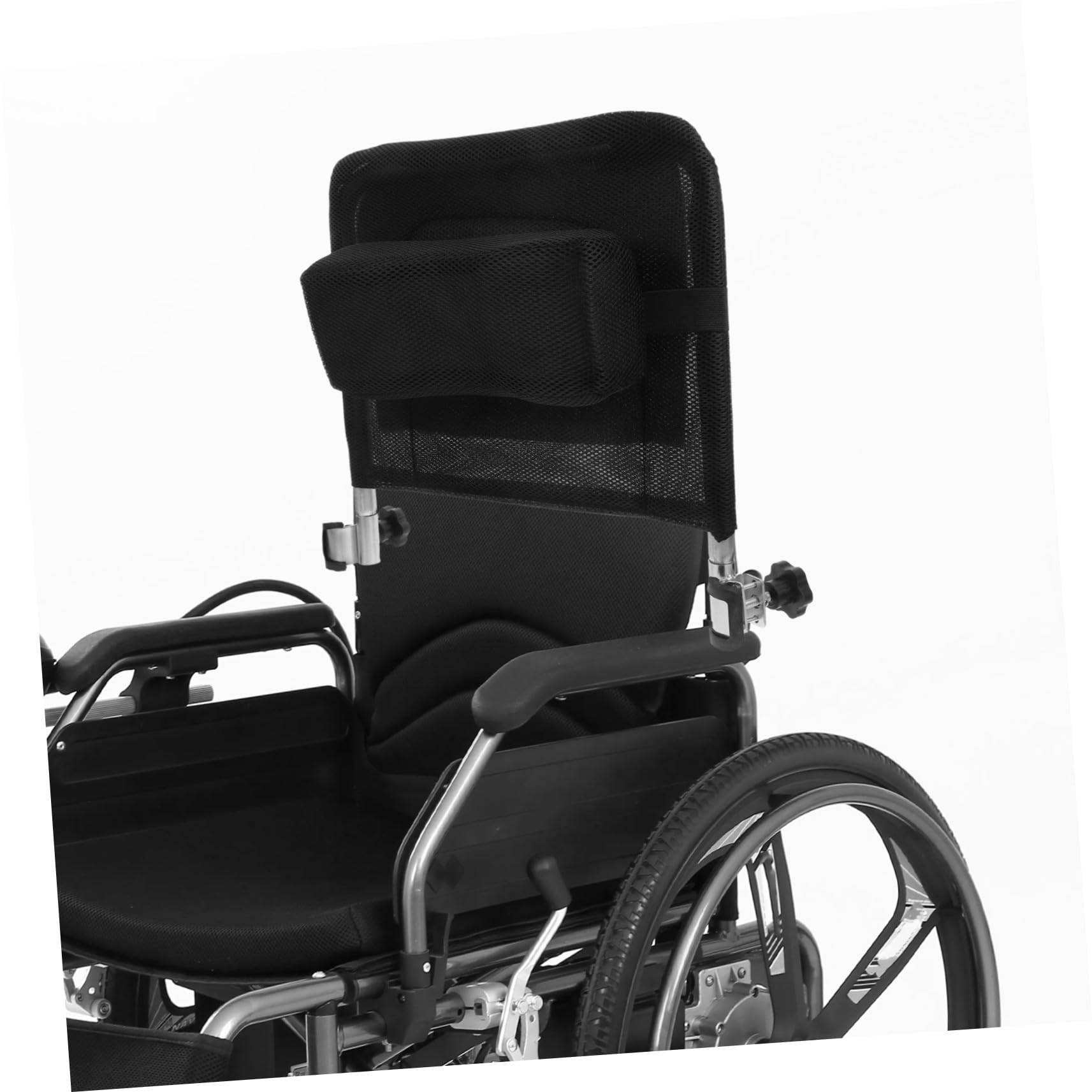 Mikinona Respaldo Elevador para Silla de Ruedas Manual Extensor de Respaldo de Malla Transpirable Accesorio Reemplazable de Acero Carbono para Adultos Soporte Cómodo y Duradero